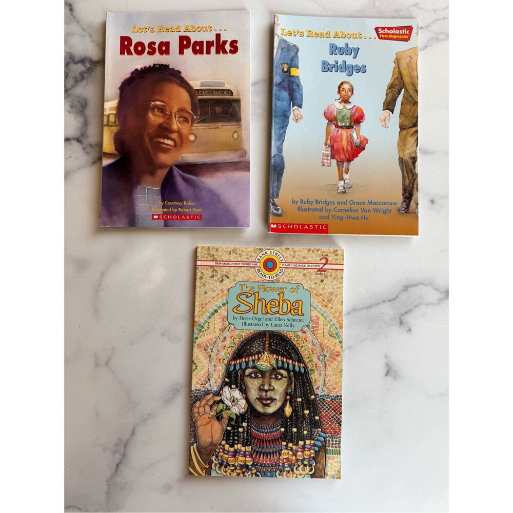 Rosa Parks Queen Sheba Ruby Bridges book bundle of 3